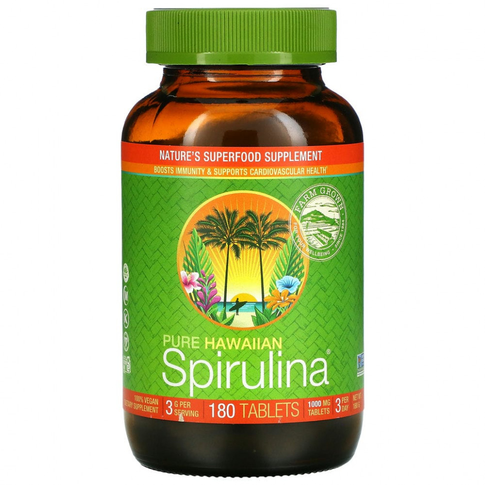  Nutrex Hawaii, Pure Hawaiian Spirulina, 1000 , 180     -     , -, 