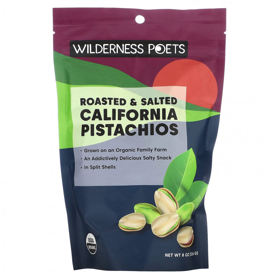  Wilderness Poets, Roasted and Salted Pistachios, 8 oz, (226.8 g)    -     , -, 