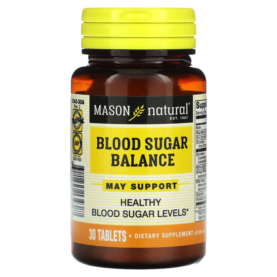  Mason Natural, Blood Sugar Balance, 30     -     , -, 