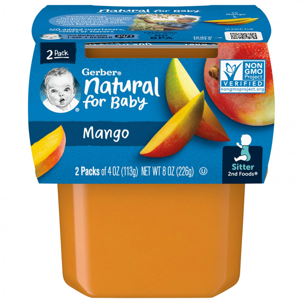  Gerber, Natural for Baby, 2nd Foods, , 2   113  (4 )    -     , -, 