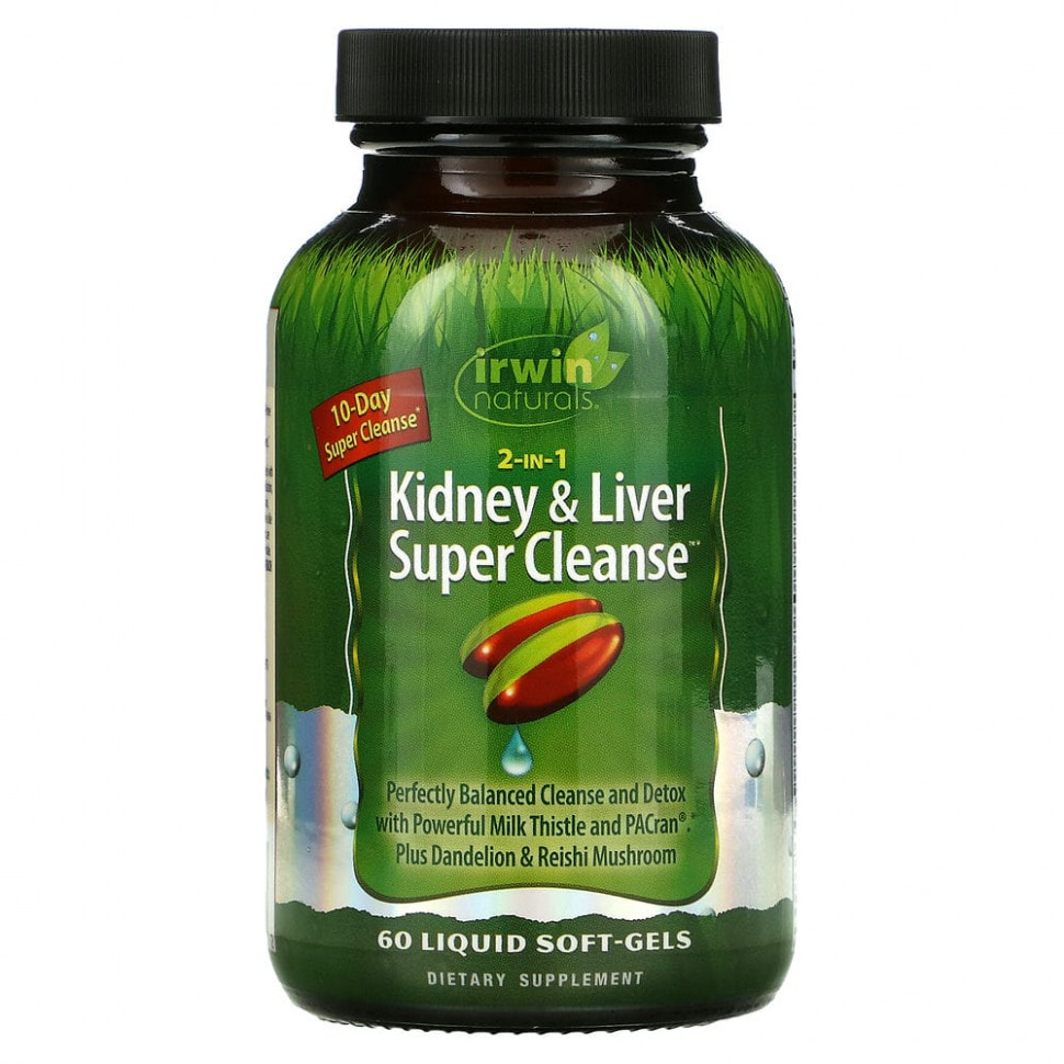  Irwin Naturals, 2 in 1 Kidney & Liver Super Cleanse, 60      -     , -, 