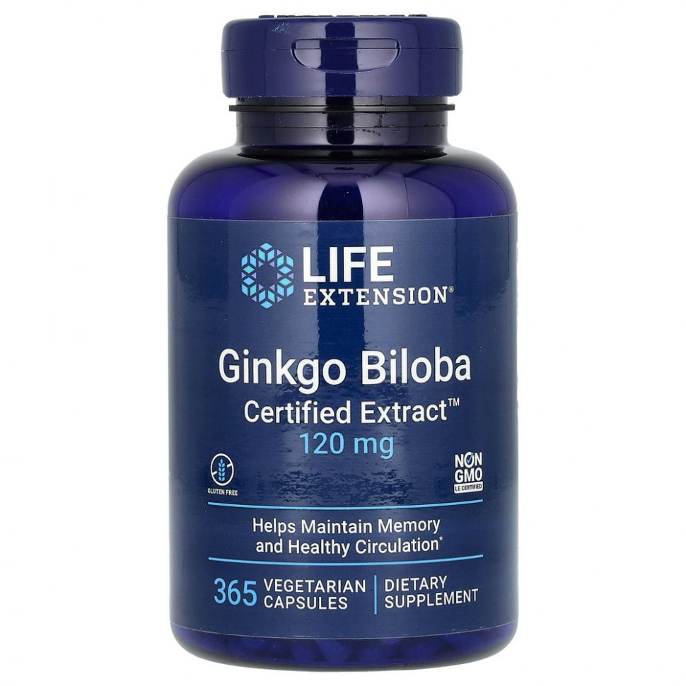  Life Extension, Ginkgo Biloba, Certified Extract,  ,  , 120 , 365      -     , -, 