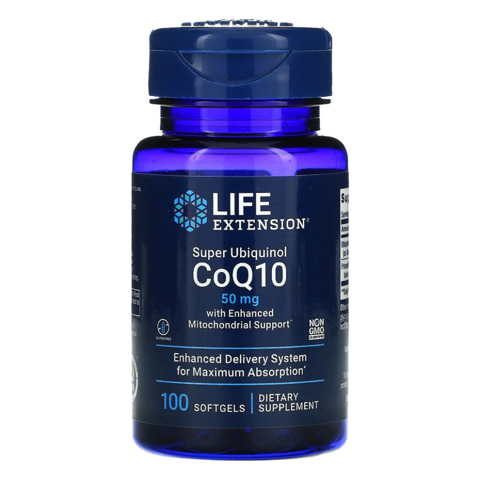  Life Extension, Super Ubiquinol CoQ10    , 50 , 100      -     , -, 