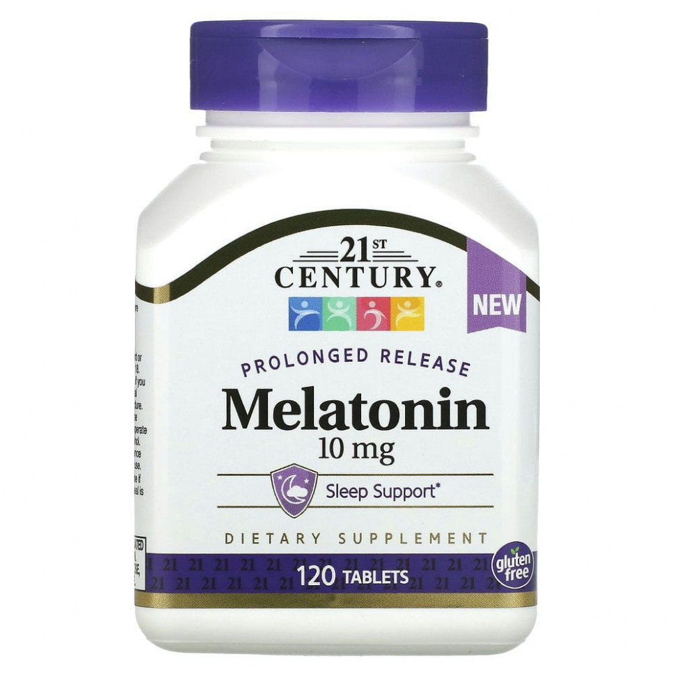  21st Century, Melatonin, Prolonged Release, 10 mg , 120 Tablets    -     , -, 