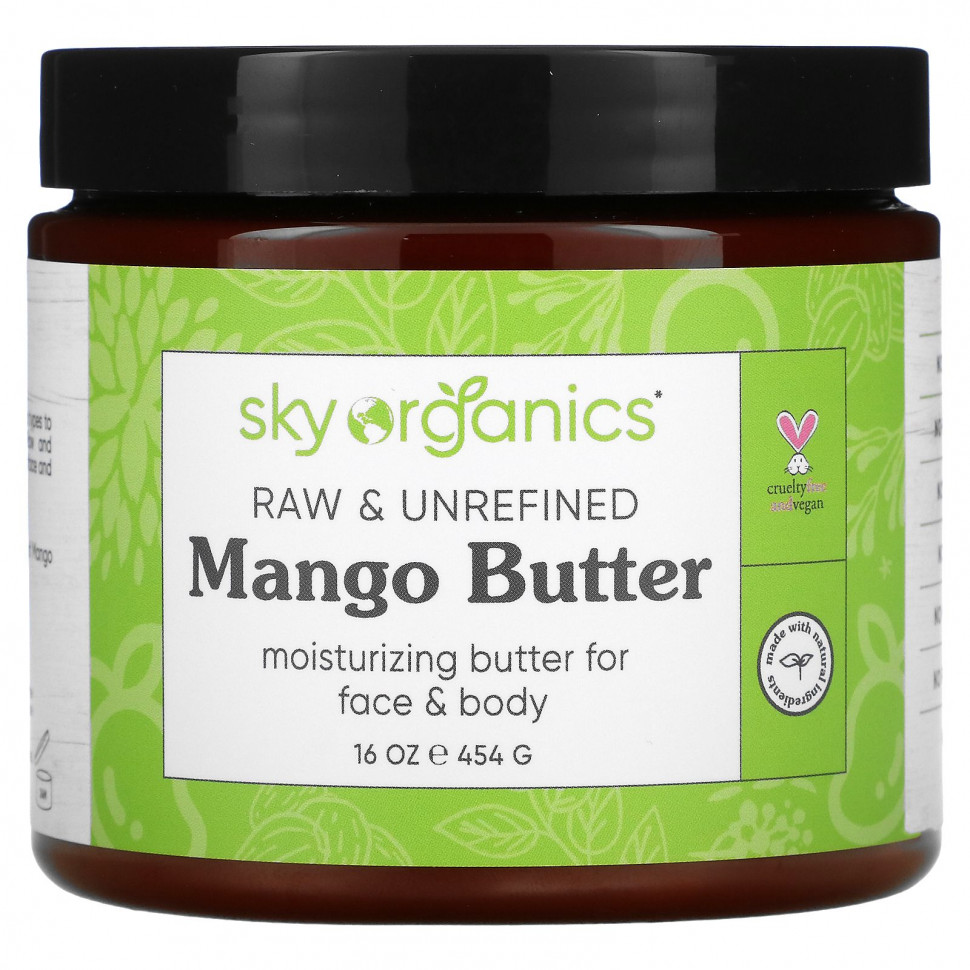  Sky Organics, Organic Unrefined Raw, Mango Butter, 16 fl oz (454 g)    -     , -, 