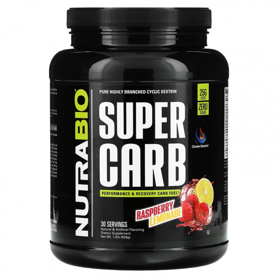  NutraBio Labs, Super Carb, Rasberry Lemonade, 1.8 lb (834 g)    -     , -, 