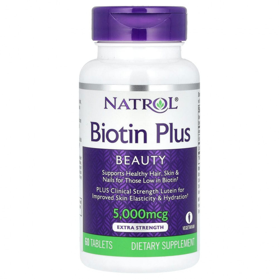  Natrol, Biotin Plus,  , 5000 , 60     -     , -, 