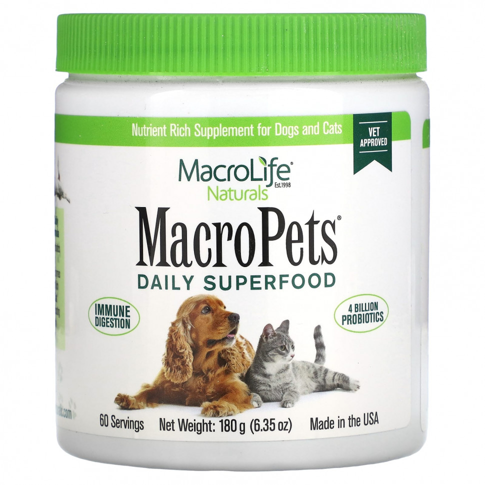  Macrolife Naturals, MacroPets,  ,    , 180  (6,35 )  Iherb ()  