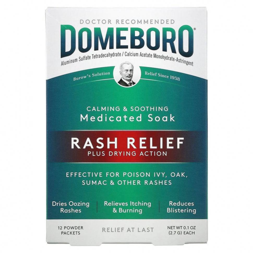  Domeboro, Medicated Soak, Rash Relief, 12 Powder Packets    -     , -, 