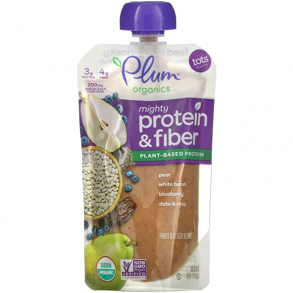  Plum Organics, Mighty Protein & Fiber, Tots, ,  , ,   , 113  (4 )    -     , -, 