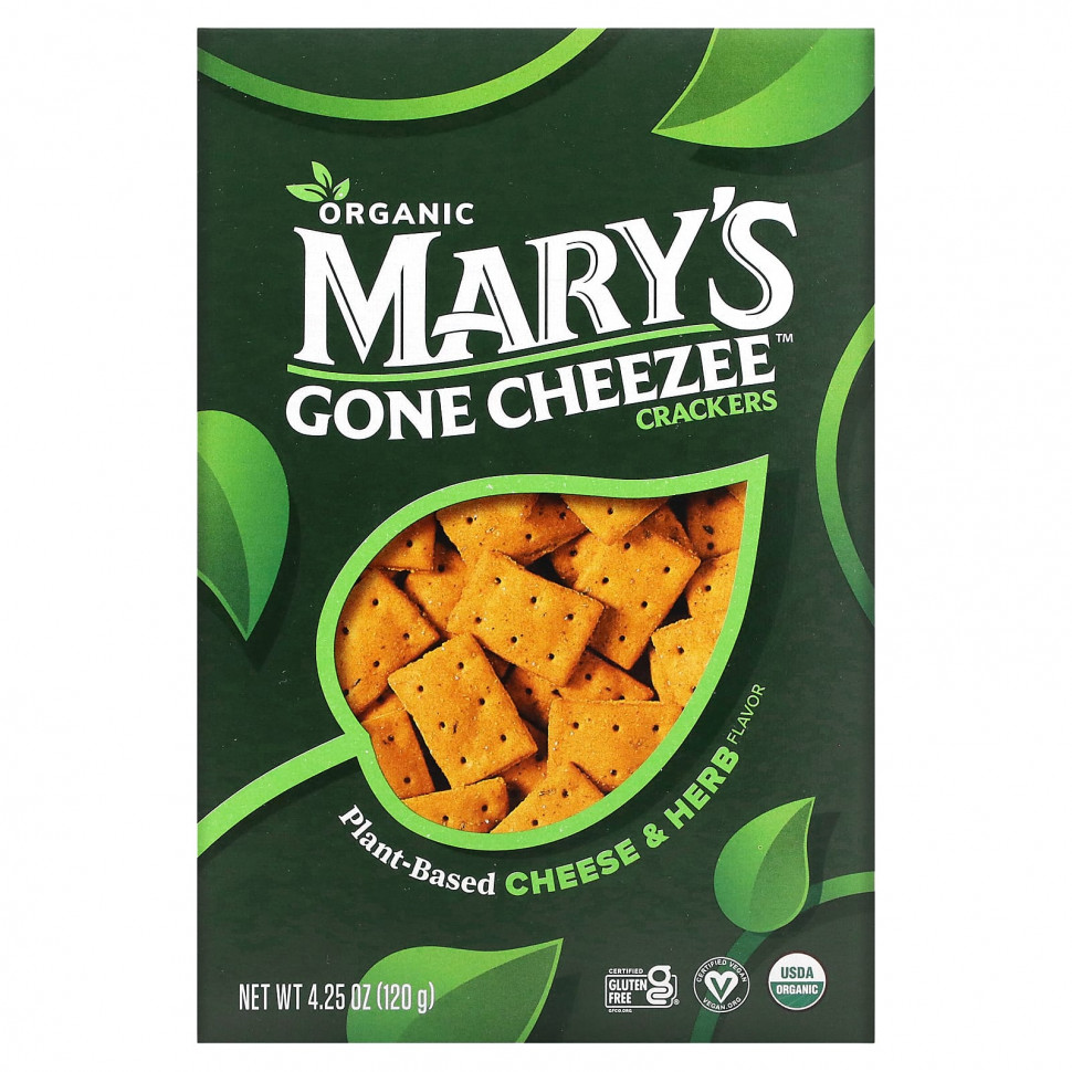  Mary's Gone Crackers, Mary's Gone Cheezee Plant-Based Cheese & Herb, 4.25 oz (120 g)    -     , -, 