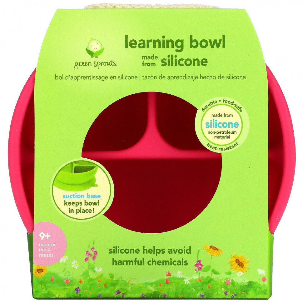  Green Sprouts, Learning Bowl, Pink, 1 Bowl    -     , -, 