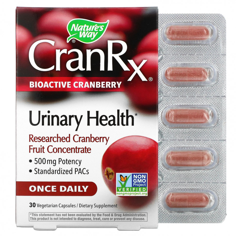 ���� Nature's Way, CranRx, Urinary Health, ����������� ������, 500 ��, 30 �������������� ������  Iherb (������) ������ ������
