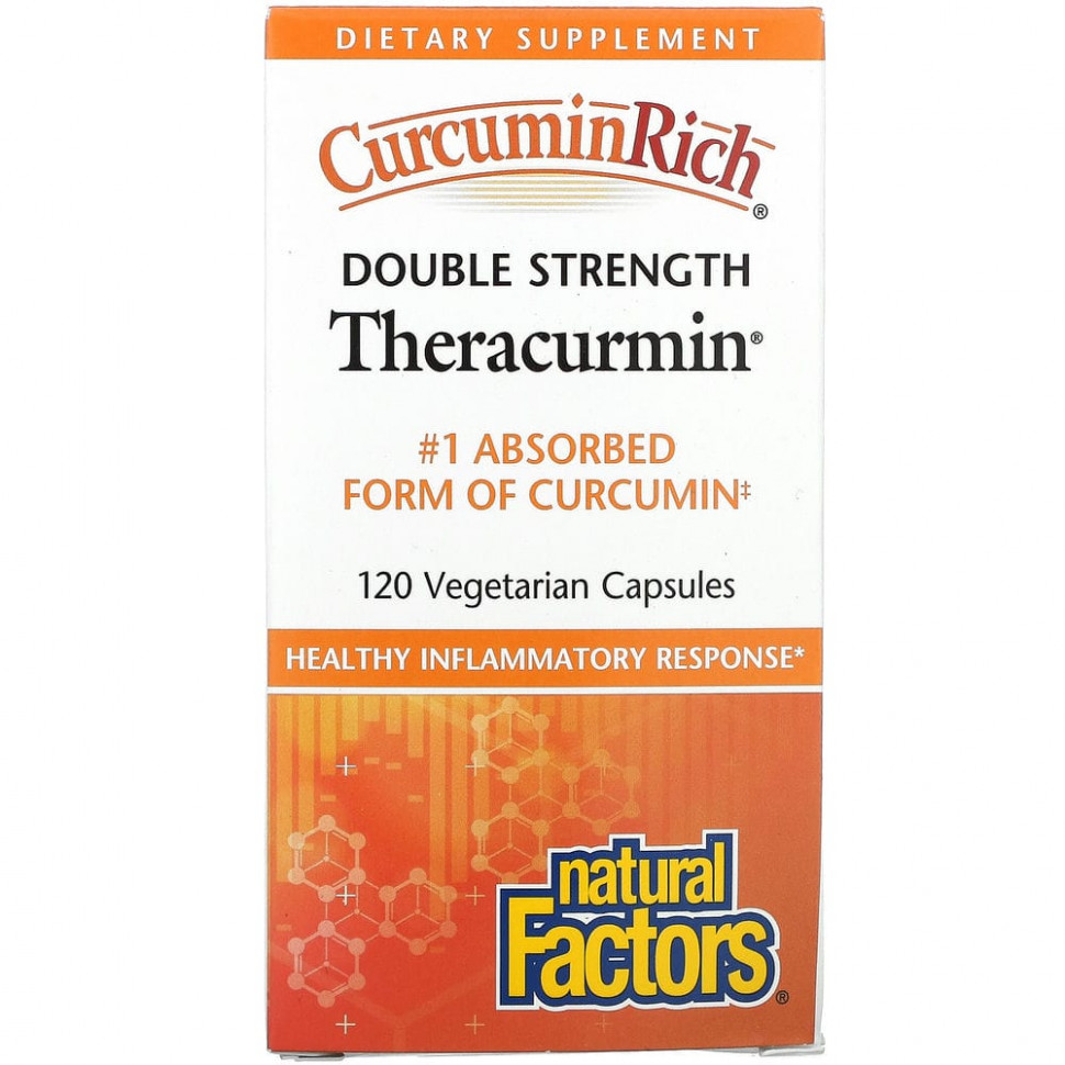  Natural Factors,  CurcuminRich, Double Strength Theracurmin, 120      -     , -, 