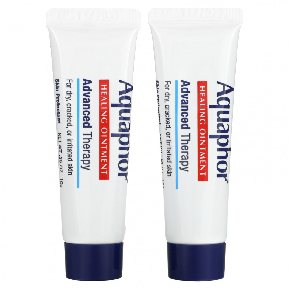  Aquaphor, Healing Ointment, Advanced Therapy, 2 Tubes, 0.35 oz (10 g) Each    -     , -, 