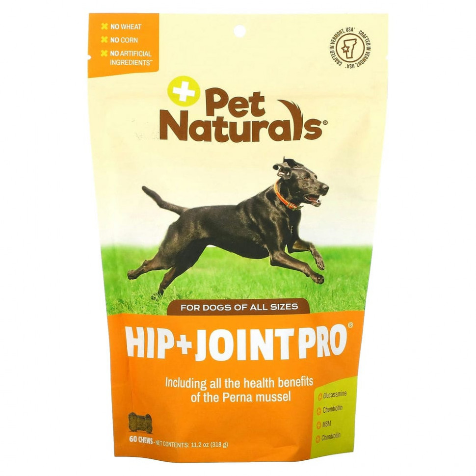  Pet Naturals of Vermont, Hip + Joint Max, For Dogs, 60 Chews, 11.2 oz (318 g)  Iherb ()  