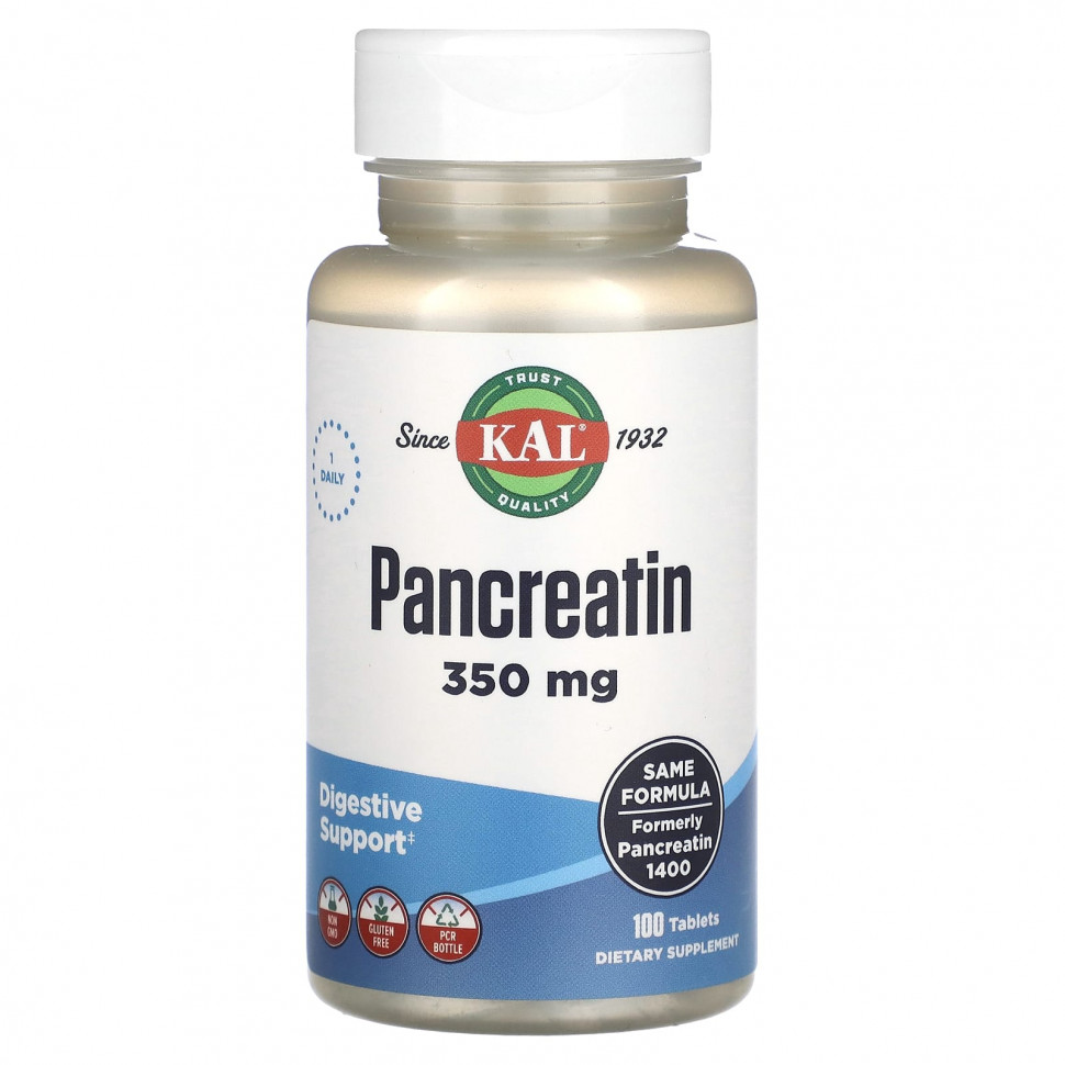  KAL, Pancreatin, 350 mg, 100 Tablets    -     , -, 