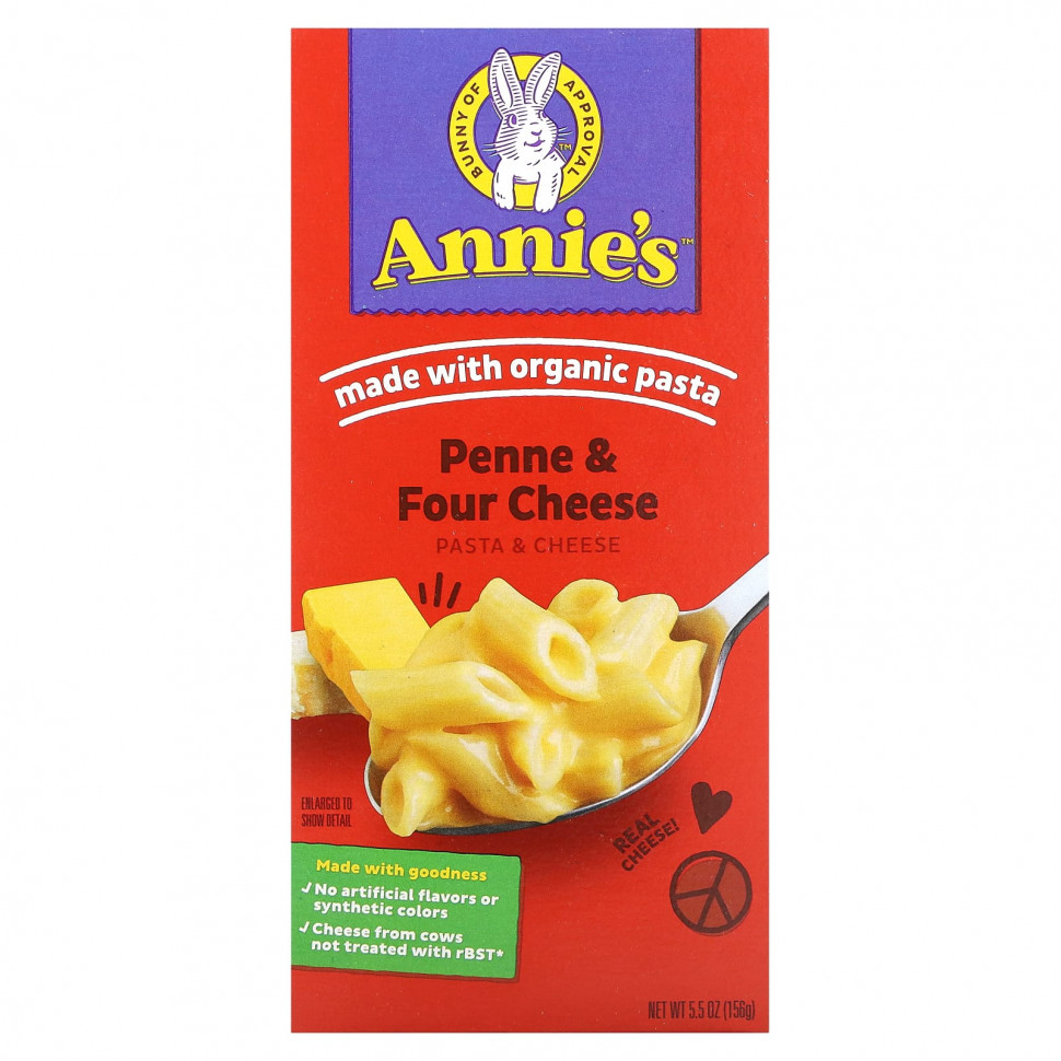  Annie's Homegrown, Pasta & Cheese, Penne & Four Cheese, 156  (5,5 )    -     , -, 