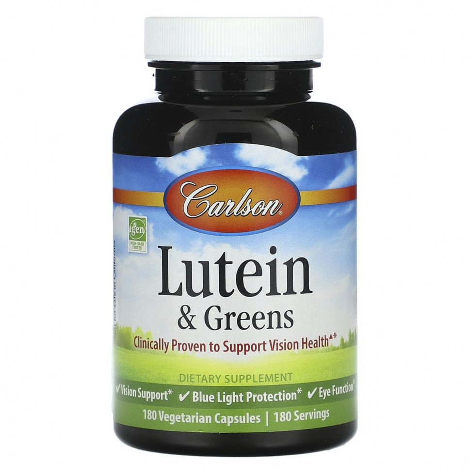  Carlson, Lutein & Greens, 180 Vegetarian Capsules    -     , -, 