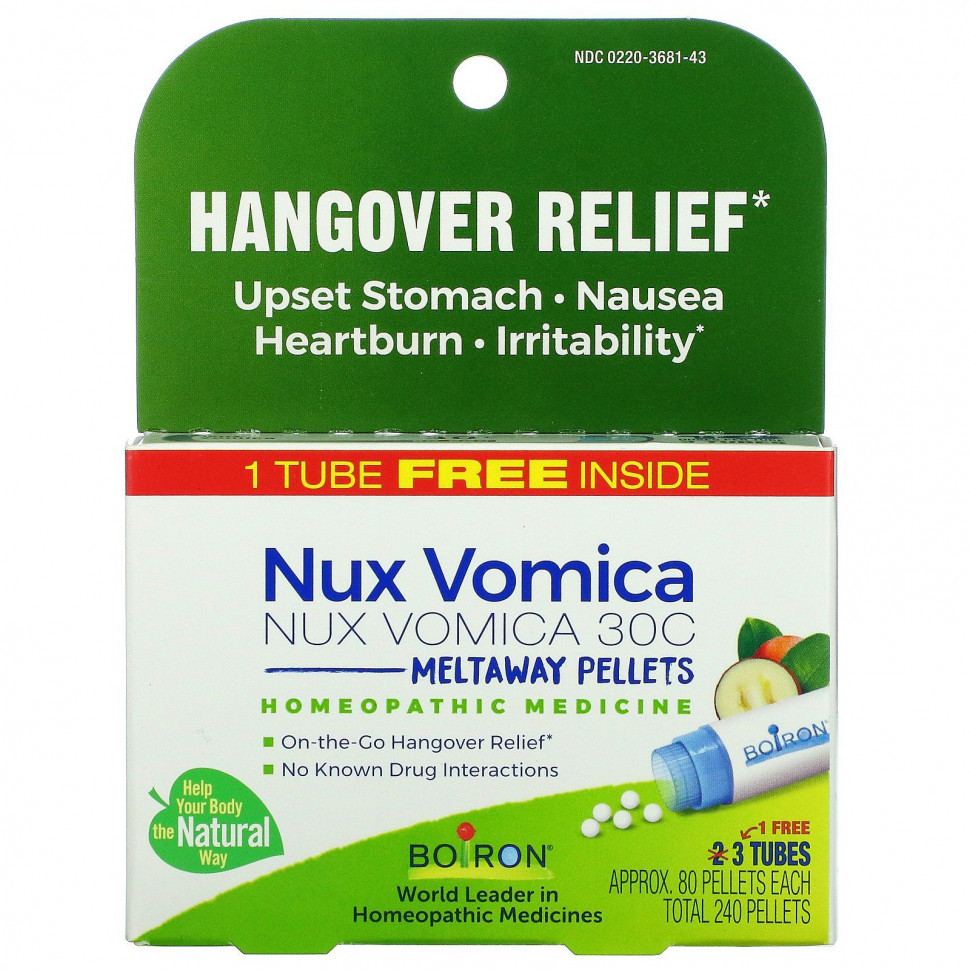  Boiron, Single Remedies,  (Nux Vomica), 30C, 3 ,  80       -     , -, 