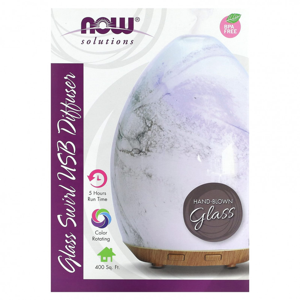  NOW Foods, Solutions, Glass Swirl USB,  , 1     -     , -, 