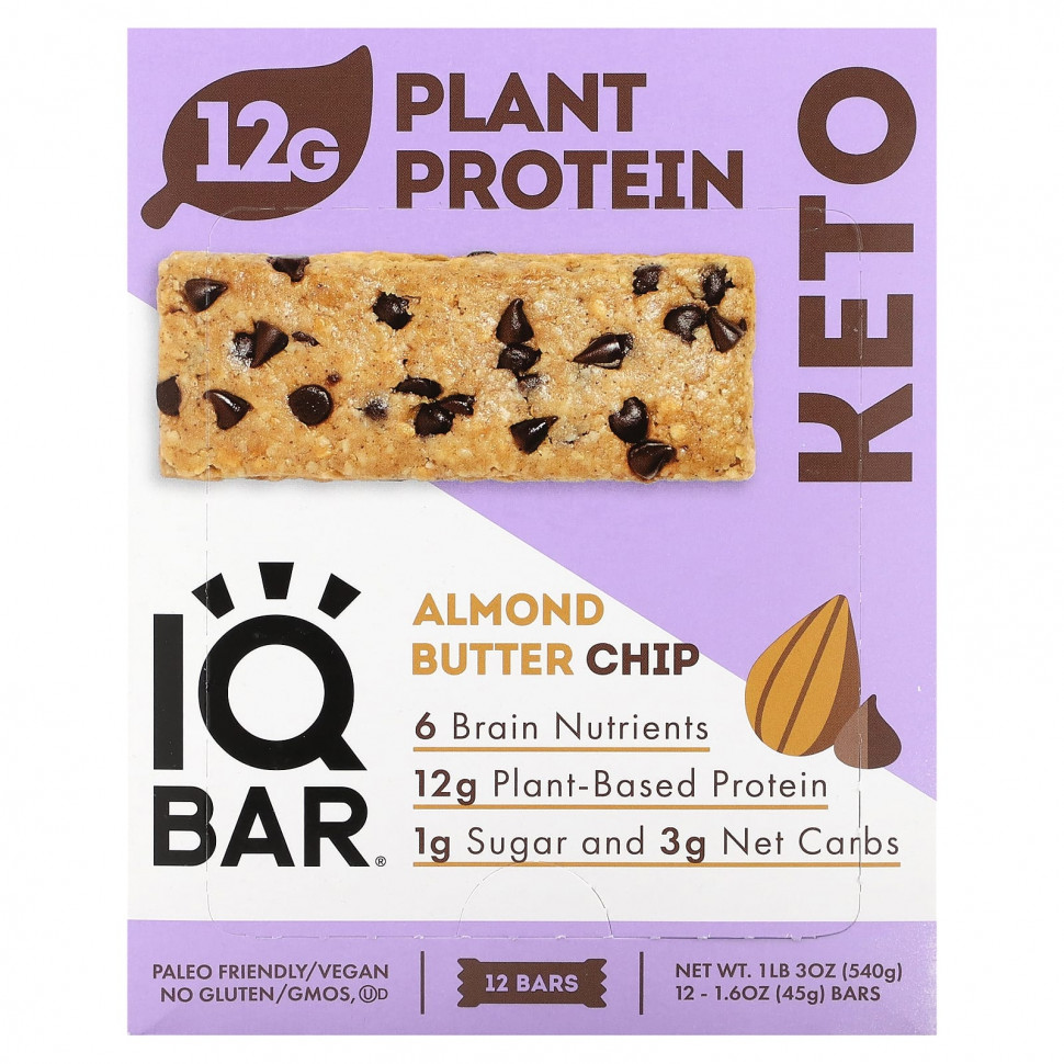  IQBAR, Plant Protein Bar,    , 12 ,  45  (1,6 )    -     , -, 