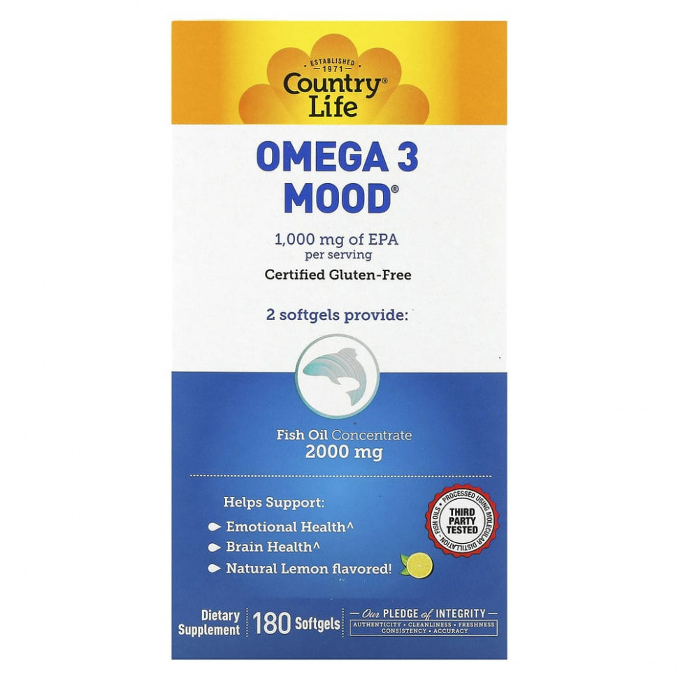  Country Life, Omega 3 Mood,    , 180       -     , -, 