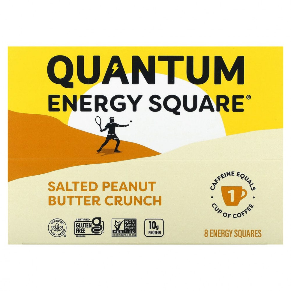  QUANTUM ENERGY SQUARE, Salted Peanut Butter Crunch, 8 Squares, 1.69 oz (48 g) Each    -     , -, 