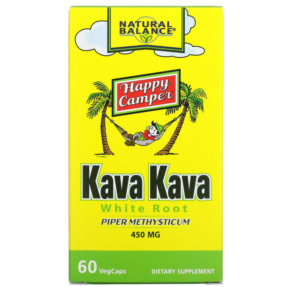  Natural Balance, Kava Kava White Root, 450 mg, 60 VegCaps    -     , -, 