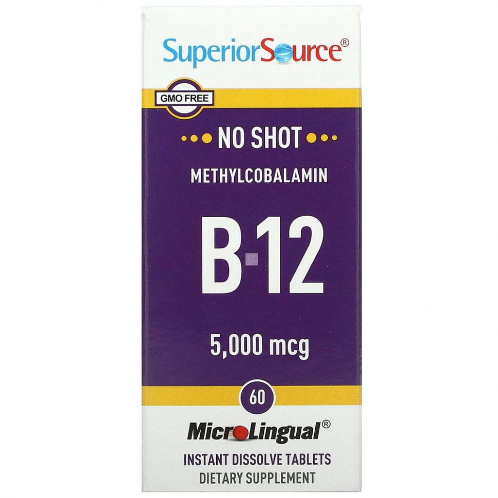  Superior Source,  B12, 5000 , 60   MicroLingual    -     , -, 