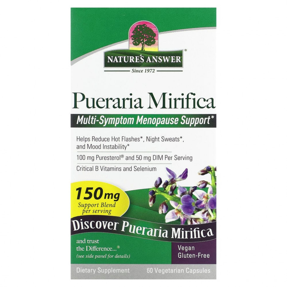  Nature's Answer, Pueraria Mirifica, 100 mg, 60 Vegetarian Capsules    -     , -, 