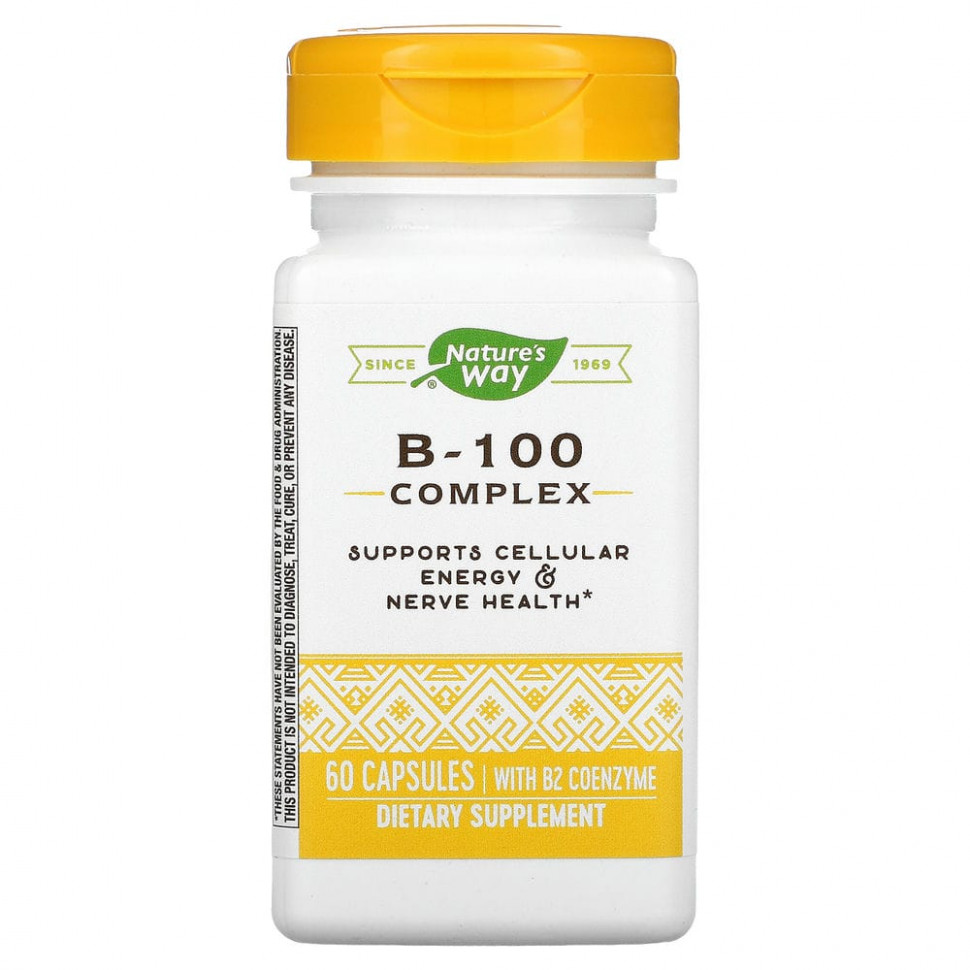  Nature's Way, B-100 Complex, With B2 Coenzyme, 60 Capsules    -     , -, 