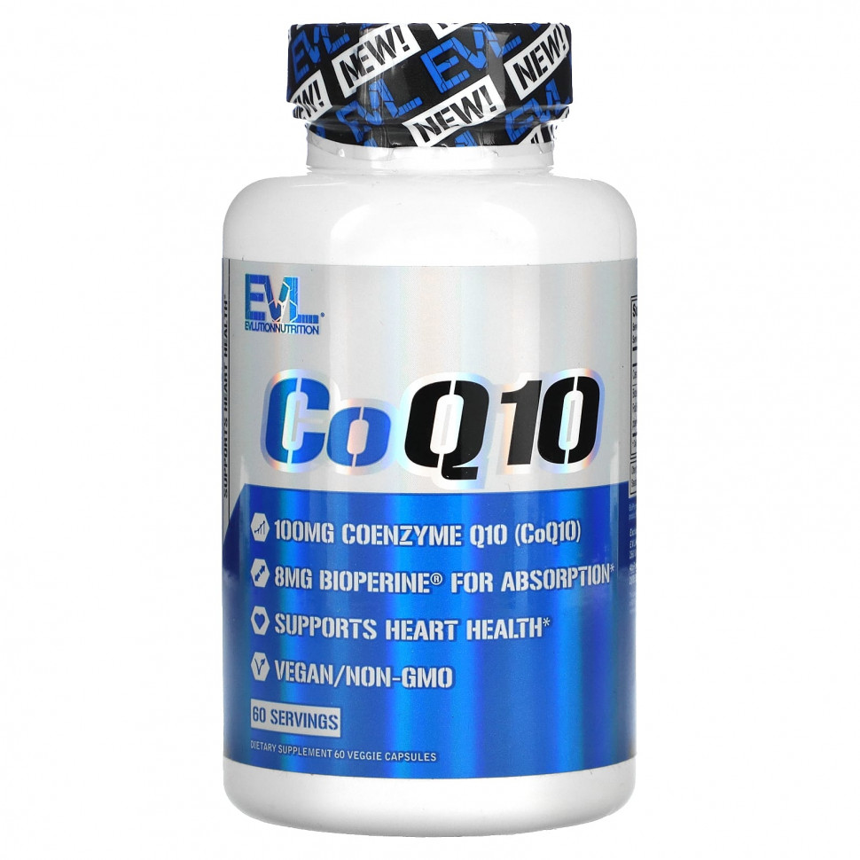  EVLution Nutrition, CoQ10, 100 mg, 60 Veggie Capsules    -     , -, 