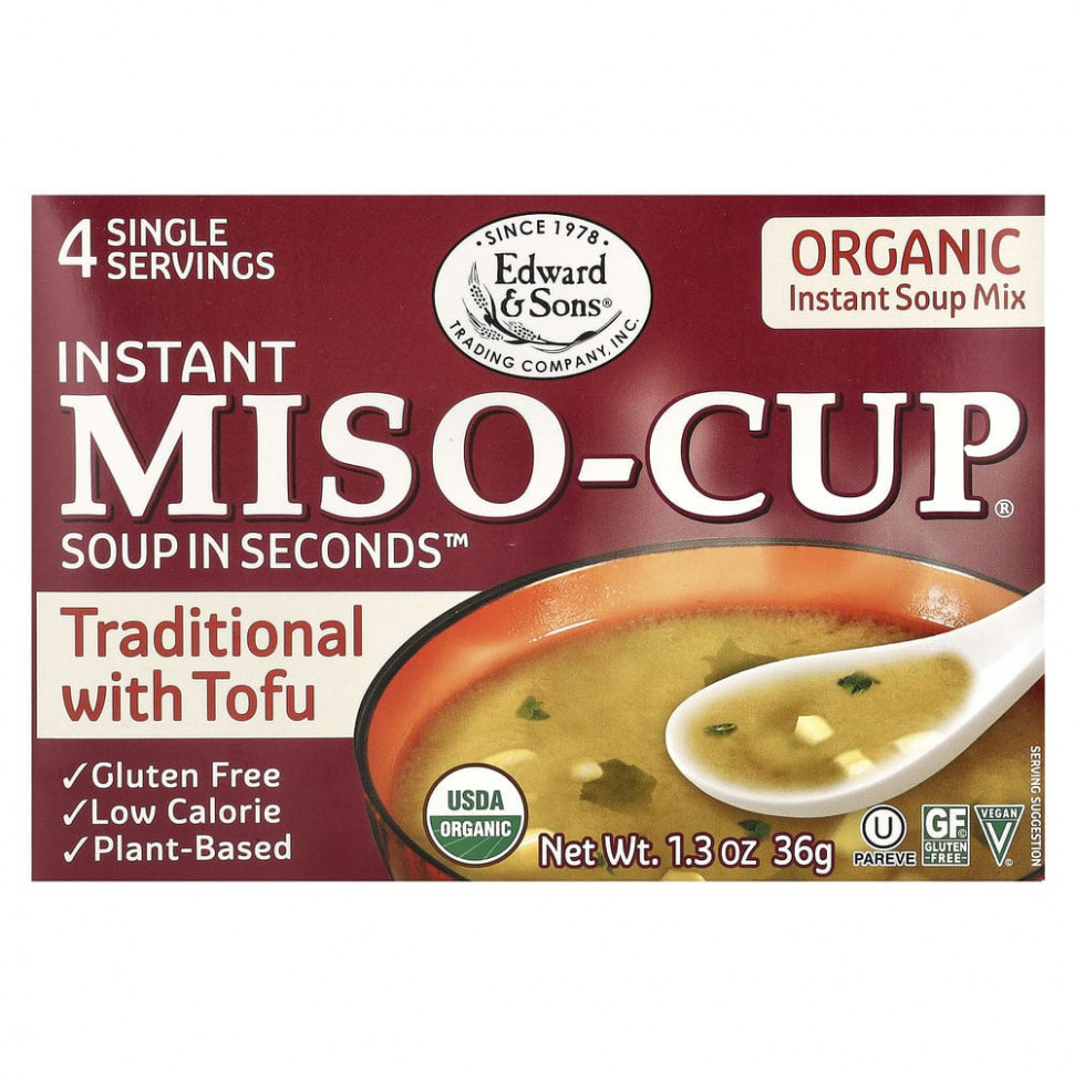  Edward & Sons, Instant Miso-Cup, -  ,    , 4 , 36  (1,3 )    -     , -, 