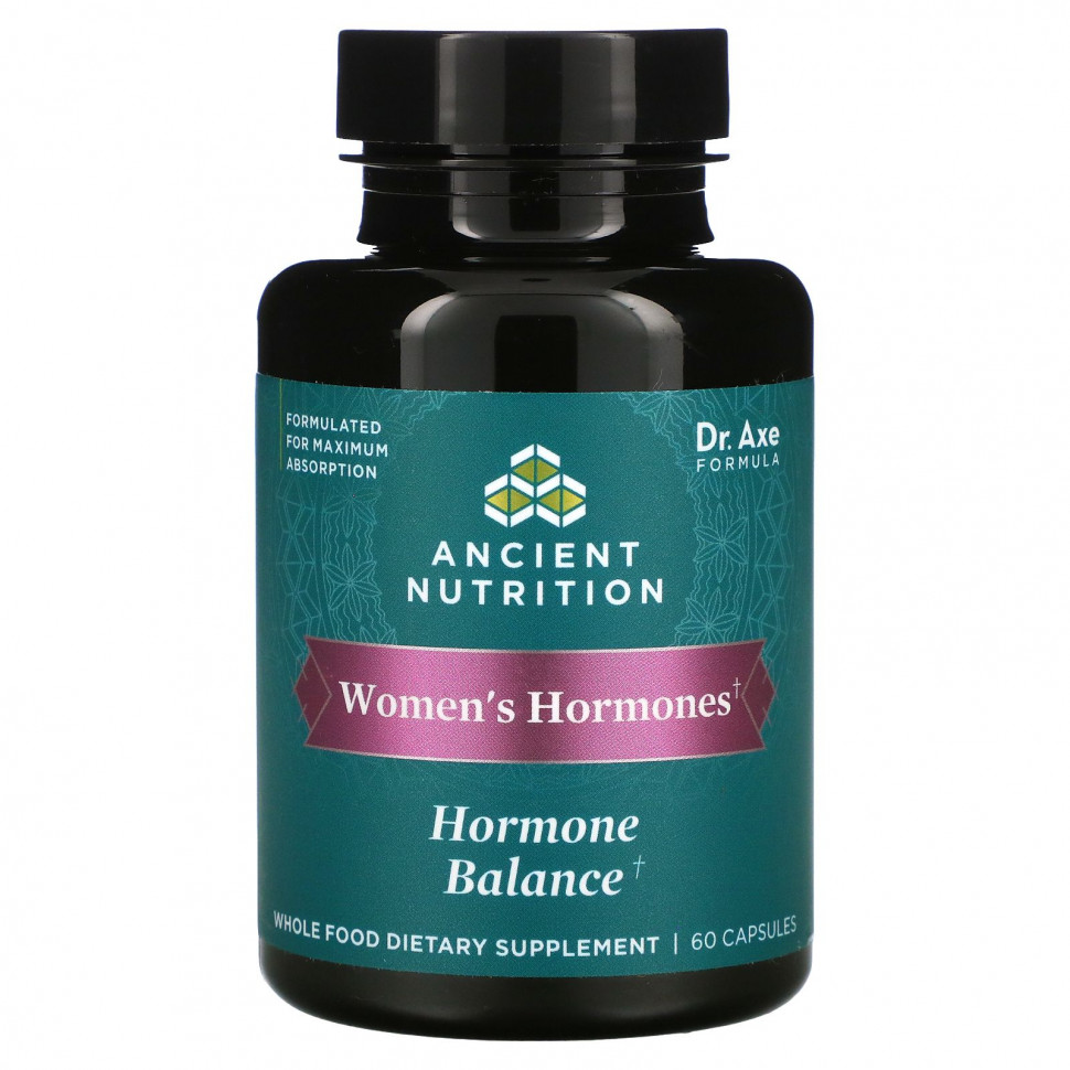  Dr. Axe / Ancient Nutrition, Women's Hormones, Hormone Balance, 60     -     , -, 