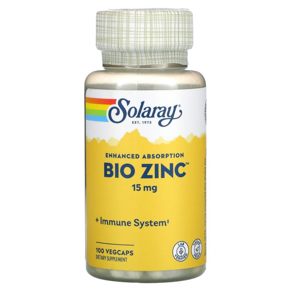  Solaray, Bio Zinc, 15 , 100      -     , -, 