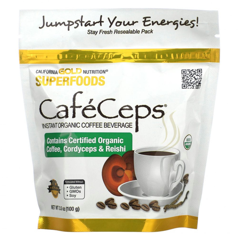  California Gold Nutrition, SUPERFOODS, Caf?Ceps,           , 100  (3,5 )    -     , -, 