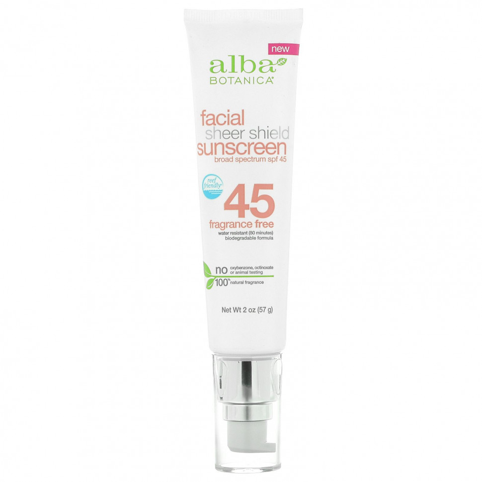  Alba Botanica, Sheer Shield,    , SPF 45,  , 57  (2 )    -     , -, 