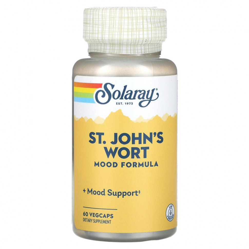  Solaray, St. John's Wort, Mood Formula, 60 VegCaps    -     , -, 