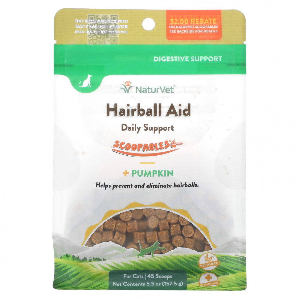 ���� NaturVet, Scoopables, ���������� ��������� Hairball Aid + �����, ��� �����, ������, 45 ������ �����, 157,5 � (5,5 �����)  Iherb (������) ������ ������