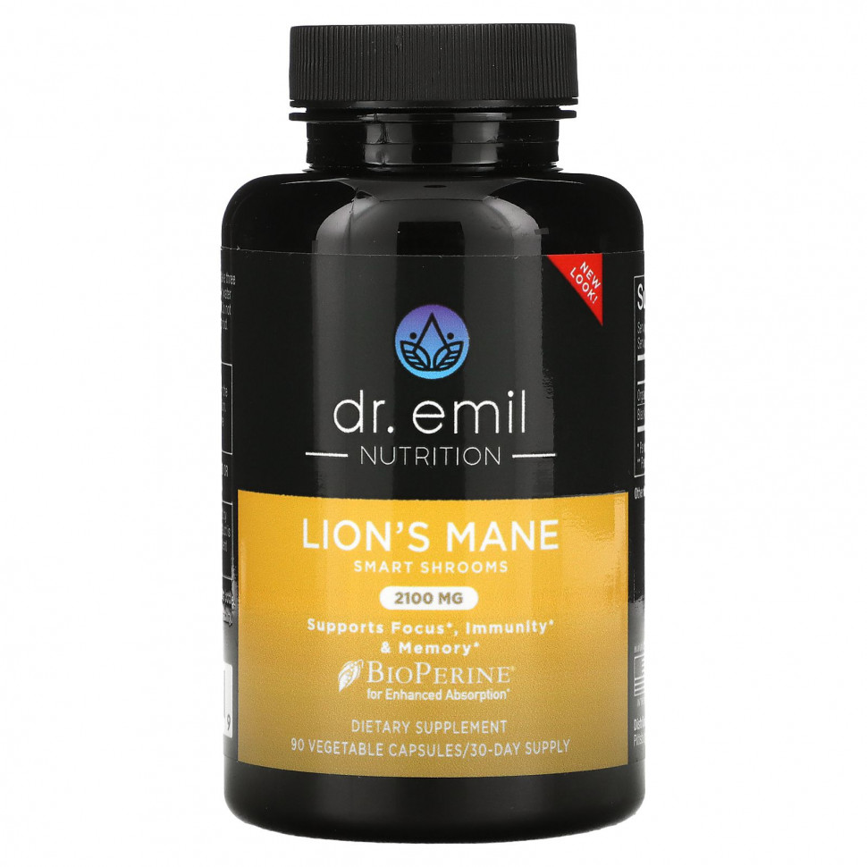  Dr Emil Nutrition, Lion's Mane Smart Shrooms, 2100 , 90      -     , -, 