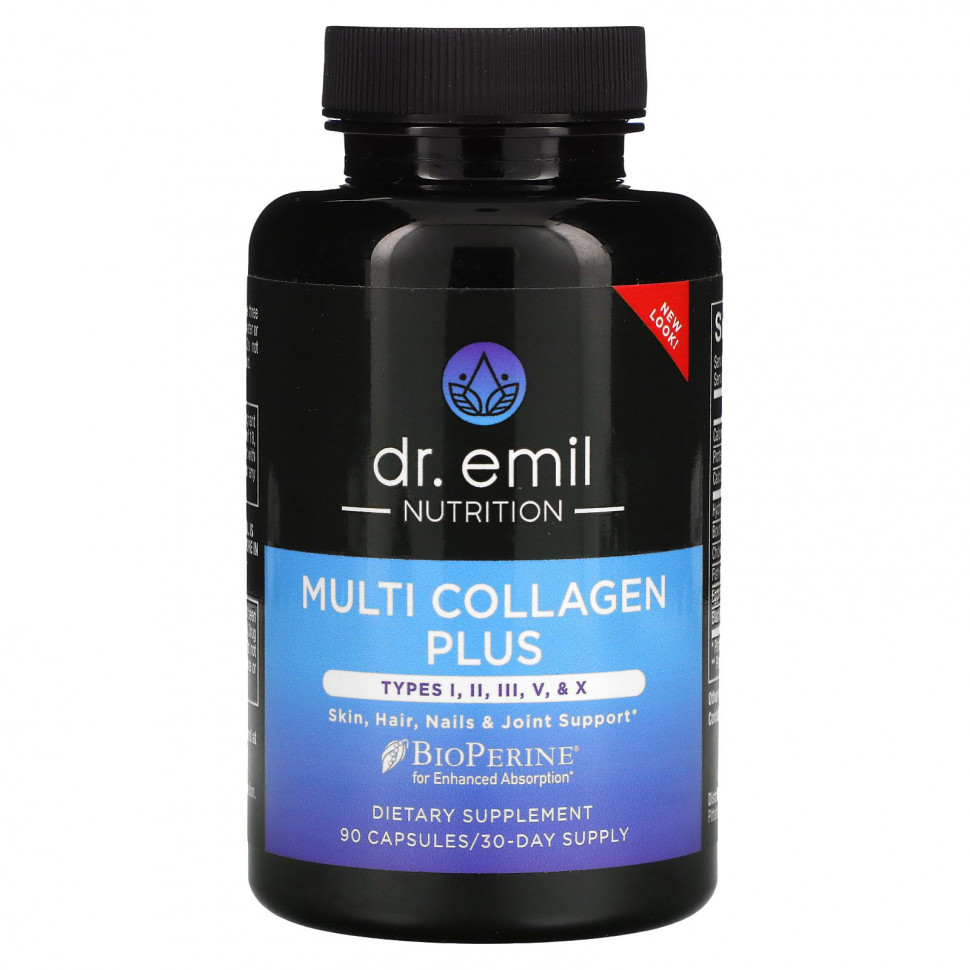  Dr Emil Nutrition, Multi Collagen Plus,  I, II, III, V  X, 90     -     , -, 