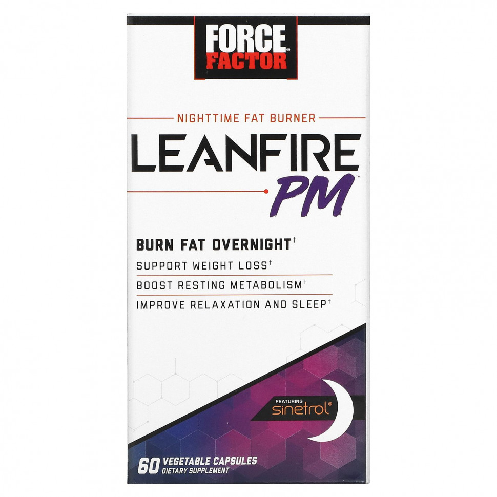  Force Factor, Nighttime Fat Burner, Leanfire PM, 60      -     , -, 