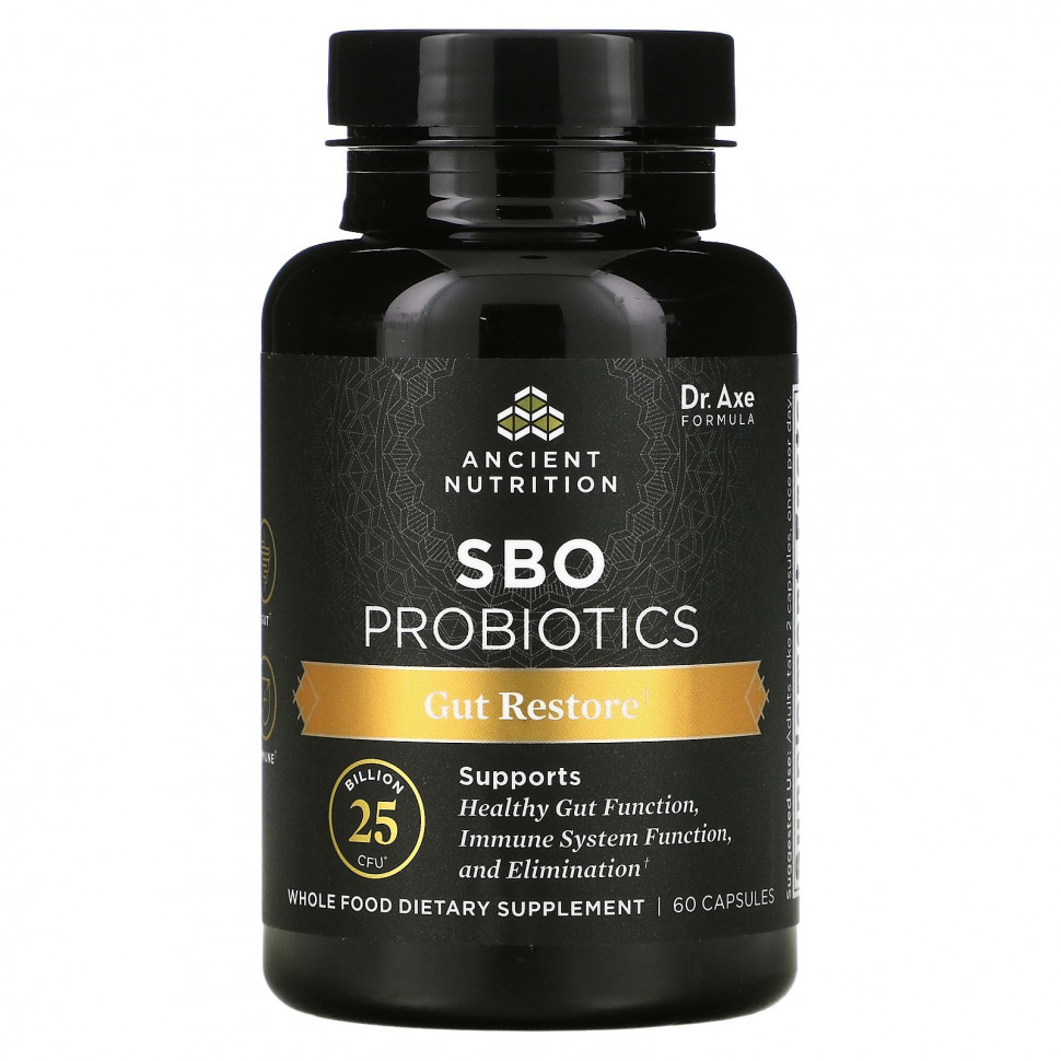  Dr. Axe / Ancient Nutrition, SBO Probiotics,    , 25  , 60     -     , -, 