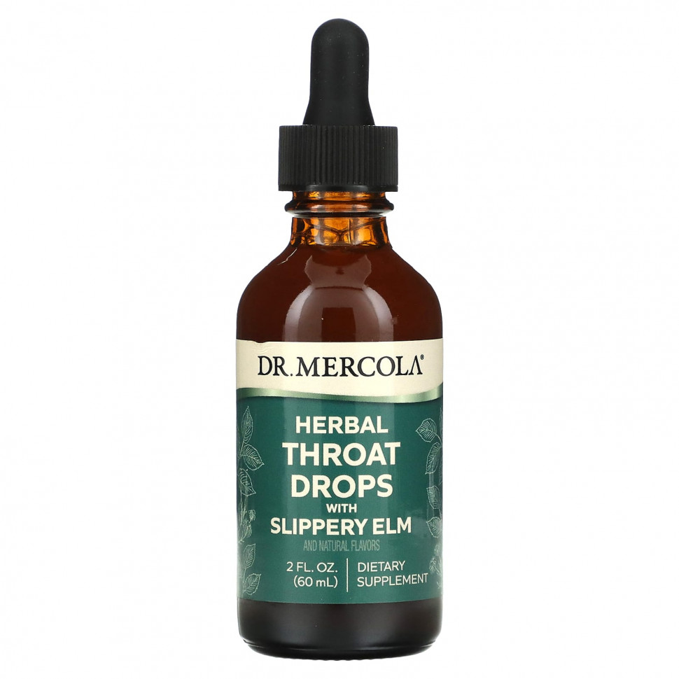  Dr. Mercola, Herbal Throat Drops with Slippery Elm, 2 fl oz (60 ml)    -     , -, 