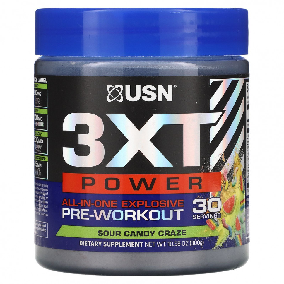  USN North America, Inc., All-in-One Explosive Pre-Workout, Sour Candy Craze, 300  (10,58 )    -     , -, 