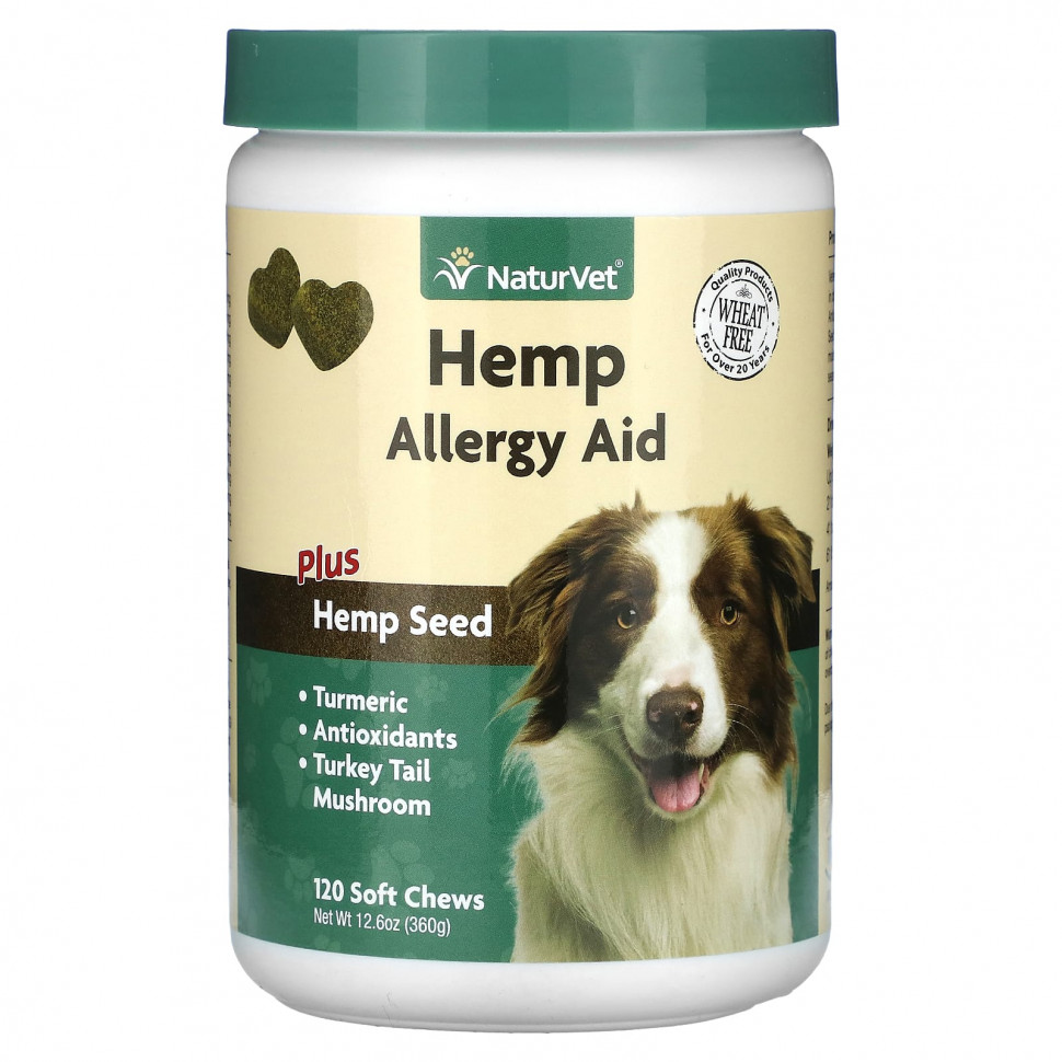 ���� NaturVet, Hemp Allergy Aid Plus Hemp Seed, ��� �����, 120 ����������� ��������, 360 � (12,6 �����)  Iherb (������) ������ ������