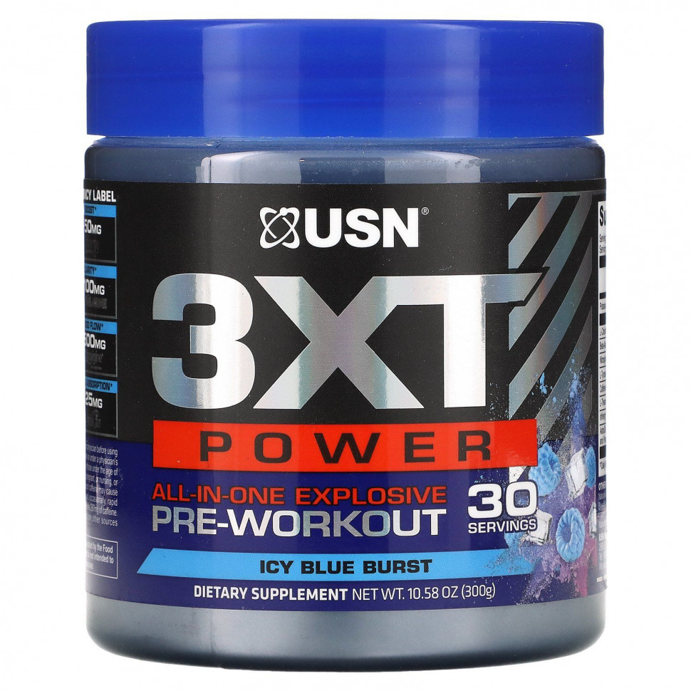  USN North America, Inc., All-in-One Explosive Pre-Workout, Icy Blue Burst, 300  (10,58 )    -     , -, 