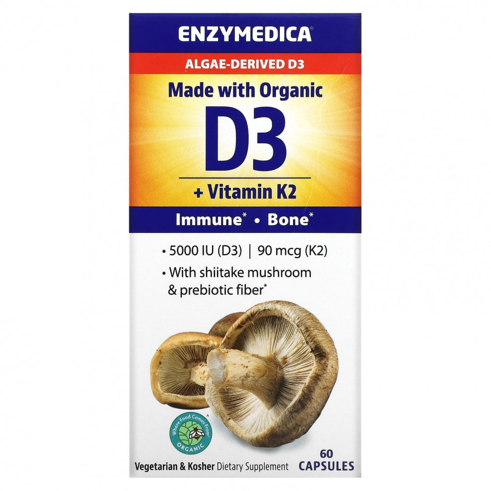  Enzymedica,  D3 +  K2`` 60     -     , -, 