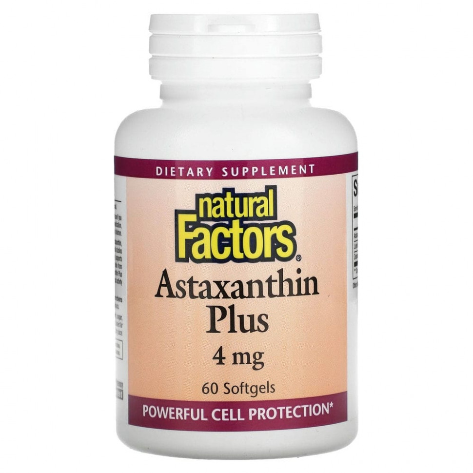  Natural Factors, Astaxanthin Plus, , 4 , 60     -     , -, 